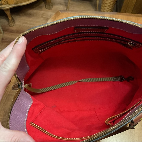 Dooney & Bourke Mauve Pebble Leather Carter Satchel - Picture 11 of 16